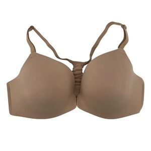 Soma Enbliss Racerback T-shirt Bra Nude 36C Front Clasp Casual Smooth Comfort